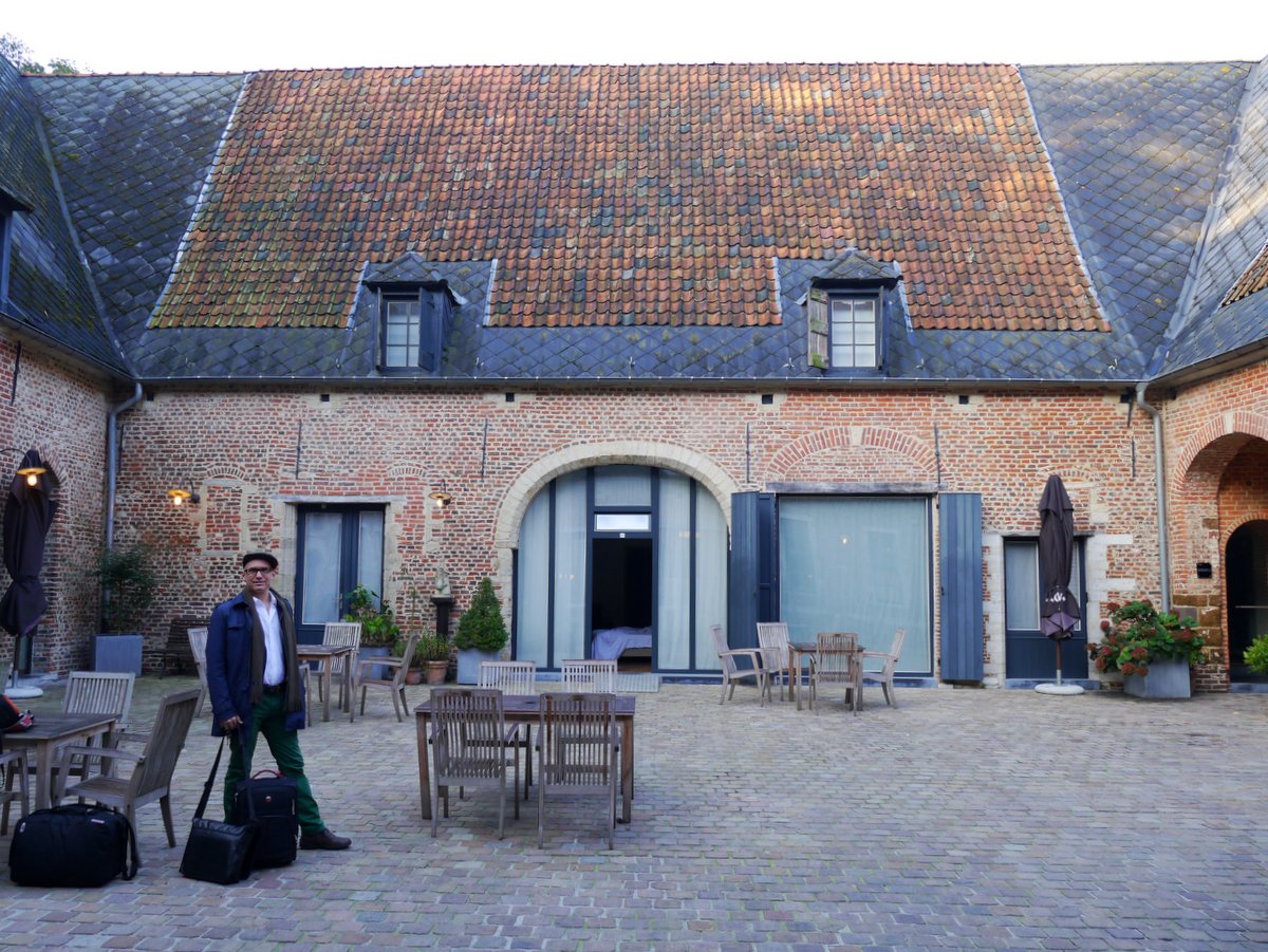 Simon at the Lodge in Heverlee, near Leuven, once a hunting lodge and now restored as a bed & breakfast.