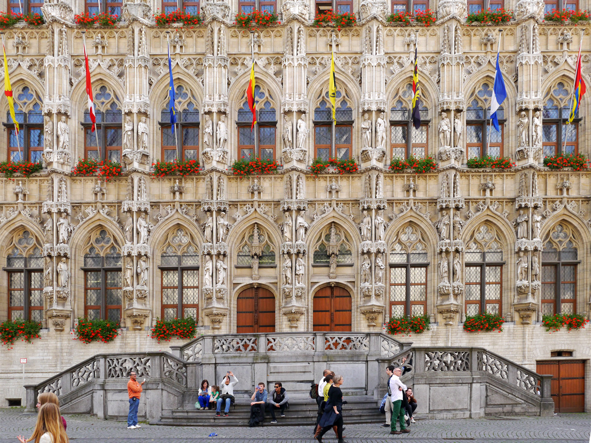 Town Hall, Leuven. Built in the 15th century but the statues were added in the 19th century.