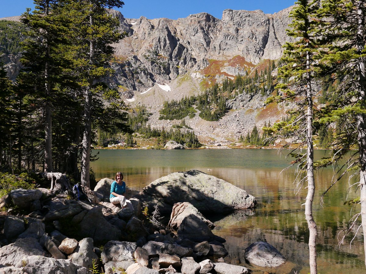 Fran at Forest Lake, Indian Peaks Wilderness, CO, September 2014