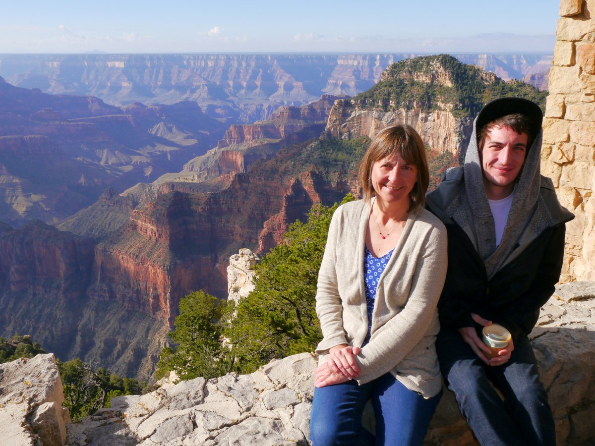 Fran and Rick at the Grand Canyon North Rim Lodge.